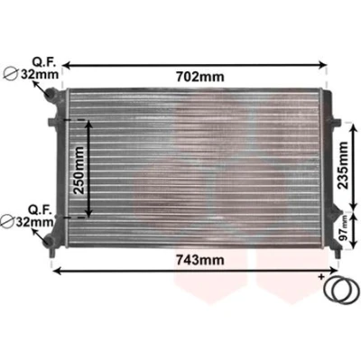 Imagem de VAN WEZEL *** IR PLUS 58002204 Radiador, arrefecimento do motor Alumínio 650 415 25 com acessórios Aletas de refrigeração unidas mecanicamente