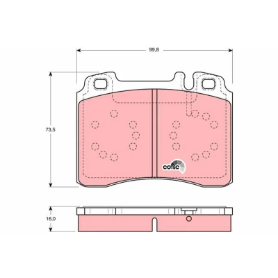 Imagem de TRW COTEC GDB1318 Jogo de pastilhas para travão disco preparado indicador aviso desgaste MERCEDES BENZ: Classe E Sedan, Cabrio