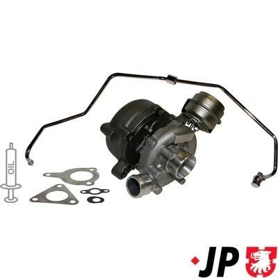 Imagem de JP GROUP 1117801310 Turbocompressor accionado pelos gases de escape incl. Kit juntas, com tubo entrada óleo AUDI: A4 B6 Avant