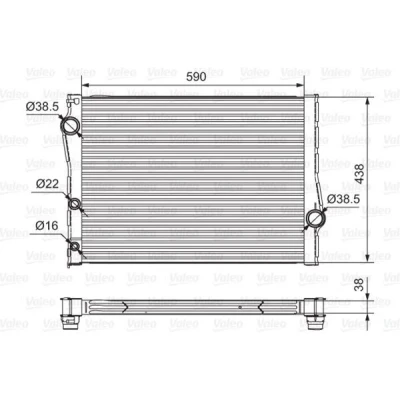 Imagem de VALEO 701549 Radiador, arrefecimento do motor Alumínio 438 590 38 sem regulador líquido de refrigeração Aletas soldadas BMW: X5