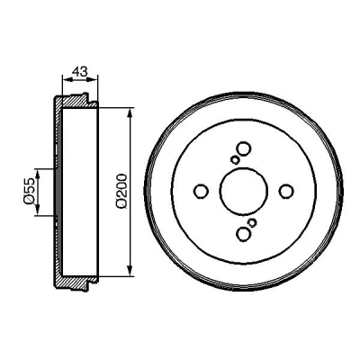 Imagem de BOSCH 0 986 477 138 Tambor de Travão 233 Eixo traseiro TOYOTA: Yaris I Hatchback