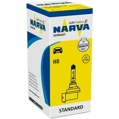 Imagem de NARVA 480763000 Lâmpada, farol de longo alcance H8 12V 35W Halogéneo BMW: 5 Sedan, 3 Touring, 1 Hatchback, AUDI: A4 B8 Avant, Sedan