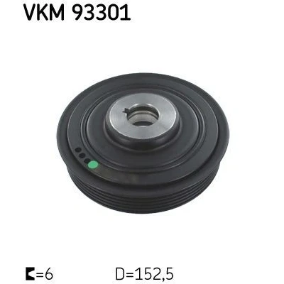 Imagem de SKF VKM 93301 Polia da Cambota 152,6 6 PEUGEOT: 307 Carrinha, 206 Hatchback, CITROËN: C5 II I Xsara Picasso