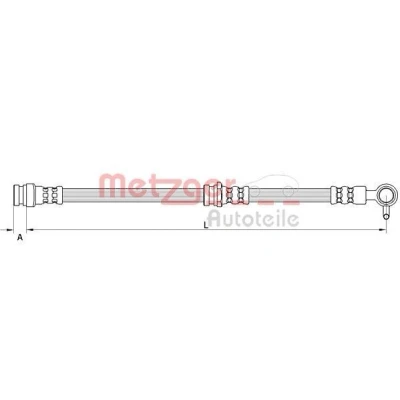 Imagem de METZGER 4111633 Mangueira de Travão Eixo dianteiro, lado direito 478 MAZDA: 6 Sedan