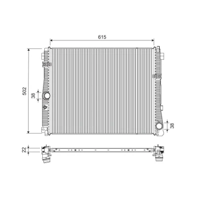 Imagem de VALEO 701311 Radiador, arrefecimento do motor Alumínio 615mm 502mm 22mm sem regulador líquido de refrigeração