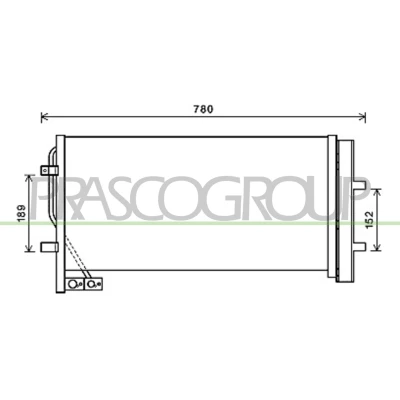 Imagem de PRASCO AD810C001 Condensador com secador 18mm 15mm Alumínio 635mm R134a