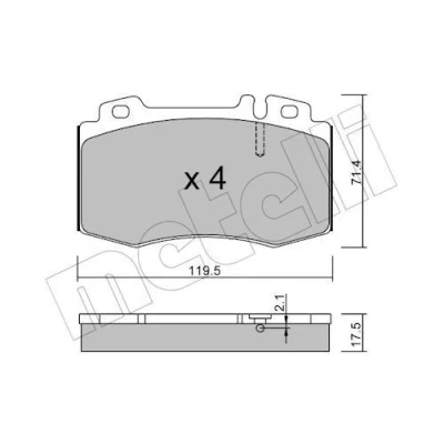 Imagem de METELLI 22 0563 0 Jogo de pastilhas para travão disco preparado indicador aviso desgaste MERCEDES BENZ: Classe E Sedan