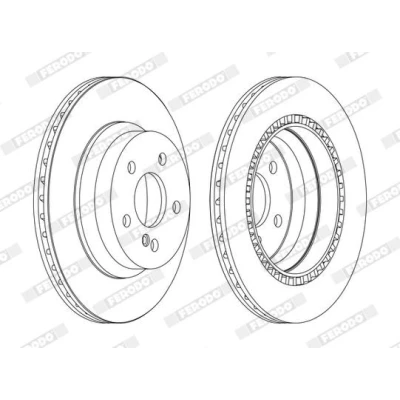 Imagem de FERODO PREMIER DDF1672C Disco de travão 300 22 5 ventilado revestido com parafusos MERCEDES BENZ: Classe E Sedan, T modell, CLS Coupe