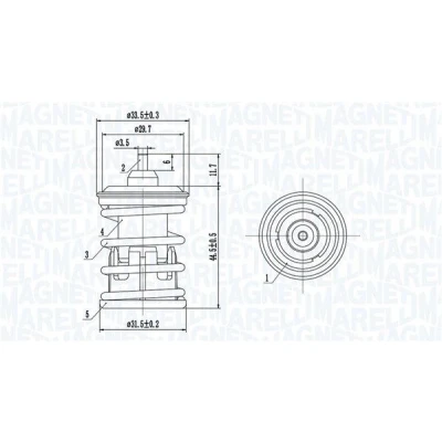 Imagem de MAGNETI MARELLI 352317005090 Termóstato, líquido de refrigeração 105 VOLKSWAGEN: Tiguan I, Golf 7, Polo V Hatchback, SEAT: Ibiza 4 Sportcoupe