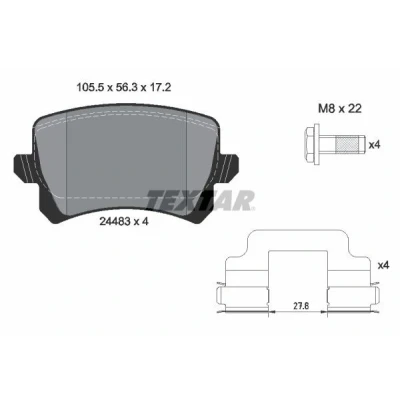 Imagem de TEXTAR 2448302 Jogo de pastilhas para travão disco VOLKSWAGEN: Passat B6 Variant, B7 Sedan