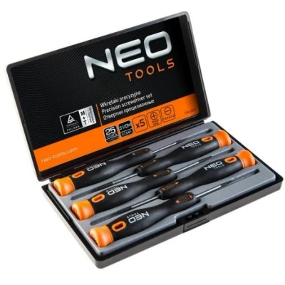Imagem de NEO TOOLS 04 225 Conjunto de chaves parafusos 5 SL1.5, SL2, SL2.5, PH00, PH0 Mala plástico