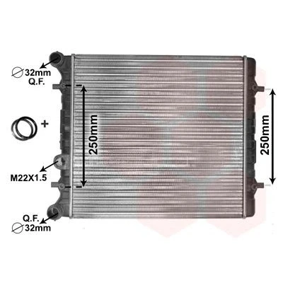 Imagem de VAN WEZEL 58002152 Radiador, arrefecimento do motor Alumínio 430 415 23 *** IR PLUS com acessórios Aletas de refrigeração unidas mecanicamente