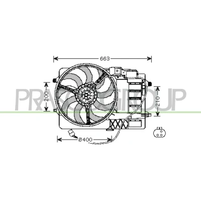 Imagem de PRASCO MN304F002 Ventilador de Radiador 400 12 260 MINI: Hatchback