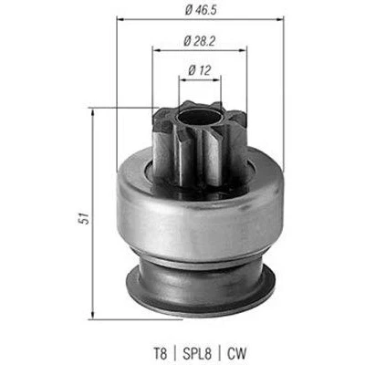 Imagem de MAGNETI MARELLI 940113020176 Pinhão, motor de arranque