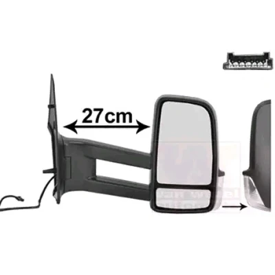 Imagem de Espelho retrovisor Van Wezel 5862826 à direita preto rugoso completo, convexo, para regulação eléctrica dos espelhos, aquecível, braço do espe