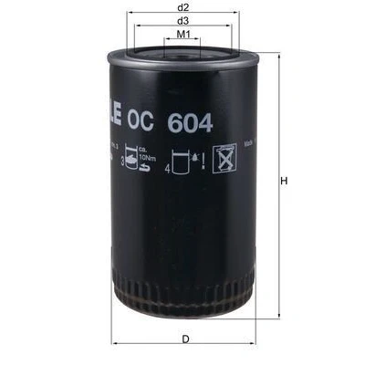 Imagem de MAHLE ORIGINAL OC 604 Filtro de óleo aparafusado