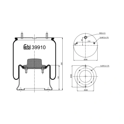 Imagem de FEBI BILSTEIN 39910 Fole, suspensão pneumática