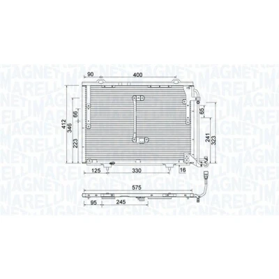 Imagem de MAGNETI MARELLI 350203945000 Condensador 588x408x16 408 588 16 MERCEDES BENZ: Classe C Sedan, T modell, SLK