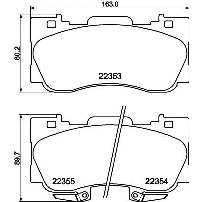 Imagem de HELLA 8DB 355 040 671 Jogo de pastilhas para travão disco com avisador sonoro desgaste acessórios FORD USA: Mustang Mk6 Coupe