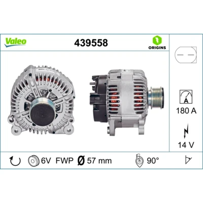Imagem de VALEO 439558 Alternador 14V 180A VOLKSWAGEN: Passat B6 Sedan, Crafter 30 50 Van