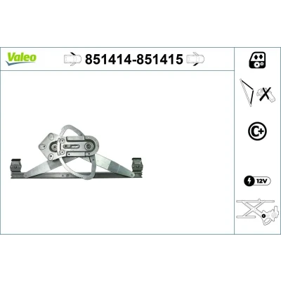 Imagem de Valeo Elevador de vidro à frente, lado esquerdo elétrico sem motor com função conforto 851414 VOLVO: C30