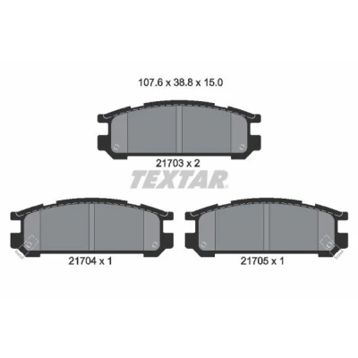 Imagem de TEXTAR 2170301 Jogo de pastilhas para travão disco com avisador sonoro desgaste SUBARU: Impreza I Sedan, Carrinha