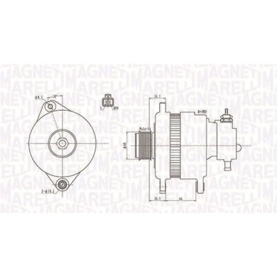Imagem de MAGNETI MARELLI 063731900010 Alternador 12V 110A OPEL: Astra H Caravan, Corsa С Van, Hatchback