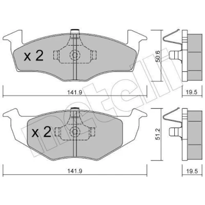 Imagem de METELLI 22 0206 1 Jogo de pastilhas para travão disco excl. contacto aviso desgaste VOLKSWAGEN: GOLF 3, Polo III Variant, Vento