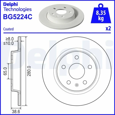 Imagem de Disco de travão DELPHI BG5224C