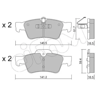 Imagem de CIFAM 822 568 1 Jogo de pastilhas para travão disco preparado indicador aviso desgaste MERCEDES BENZ: Classe ML, R, GL