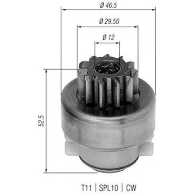 Imagem de MAGNETI MARELLI 940113020283 Pinhão, motor de arranque