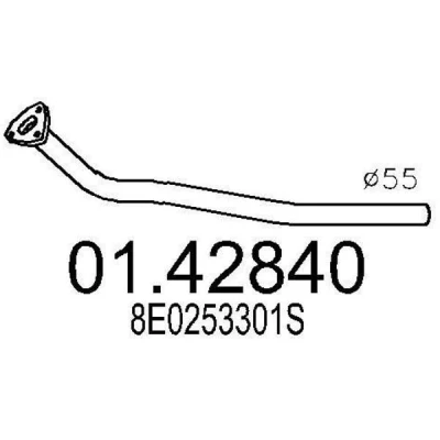 Imagem de MTS 01.42840 Tubo de escape 940 à frente para a panela central