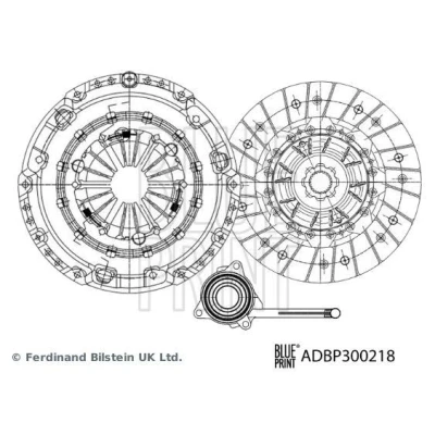 Imagem de BLUE PRINT ADBP300218 Kit de Embraiagem três peças com desembraiagem central, massa lubrificante sintética 241mm AUDI: A3 Sportback