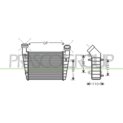 Imagem de PRASCO SK418N004 Intercooler com acoplamentos rápidos VOLKSWAGEN: Passat B5 GP Variant, Sedan, Variant