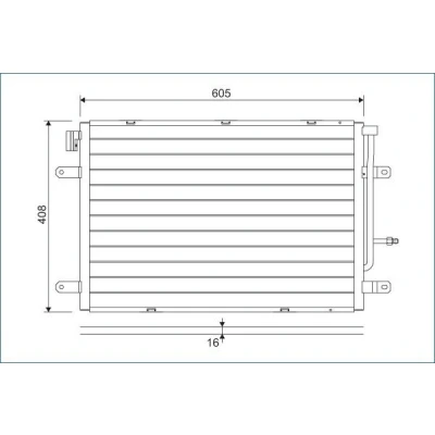 Imagem de VALEO 818190 Condensador sem secador Alumínio 408 R 134a AUDI: A4 B6 Avant, Sedan, B7 SEAT: Exeo ST