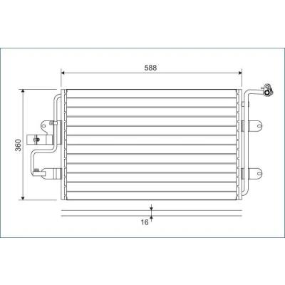 Imagem de VALEO 817244 Condensador sem secador Alumínio 360 R 134a VOLKSWAGEN: Golf 4, Bora Sedan, New Beetle Hatchback, AUDI: A3 Hatchback