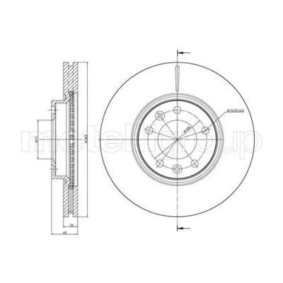 Imagem de METELLI Disco de travão PEUGEOT: 508 I SW, 407 Sedan 283,0mm 26,0mm 5 71,0mm ventilado pintado 23 0794C 4246P7,4246V4,4249L3 Discos