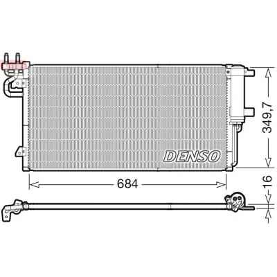Imagem de DENSO DCN10045 Condensador com secador R 134a FORD: FOCUS 3 Turnier