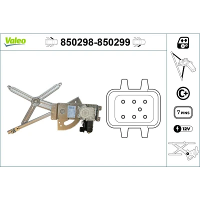 Imagem de Valeo Elevador de vidro à frente, lado esquerdo elétrico com motor função conforto 850298 OPEL: Vectra B Sedan, Carrinha