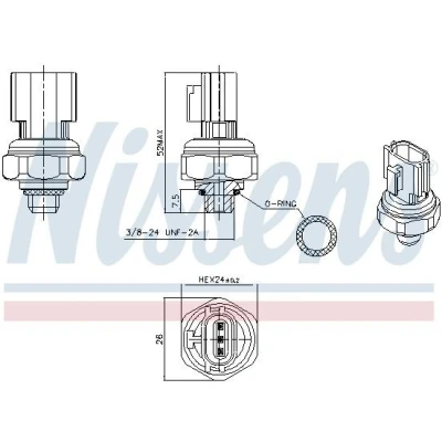 Imagem de NISSENS 301077 Pressostato Ar Condicionado
