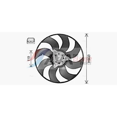 Imagem de PRASCO RT7664 ventilador de radiador 384 12 sem estrutura do (caixilho) RENAULT: Kangoo I Express