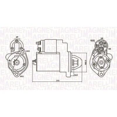 Imagem de MAGNETI MARELLI 063720612010 Motor de arranque 12 1,1 9 AUDI: A4 B6 Avant, Sedan, B5 Sedan