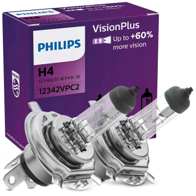 Imagem de PHILIPS 12342VPC2 Lâmpada, farol de longo alcance H4 12V 60/55W Halogéneo SEAT: Ibiza 2, OPEL: Corsa B Van, CITROËN: Saxo Hatchback