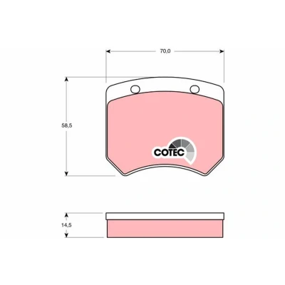 Imagem de TRW COTEC GDB973 Jogo de pastilhas para travão disco não preparado indicador aviso desgaste AUSTIN: Mini Hatchback