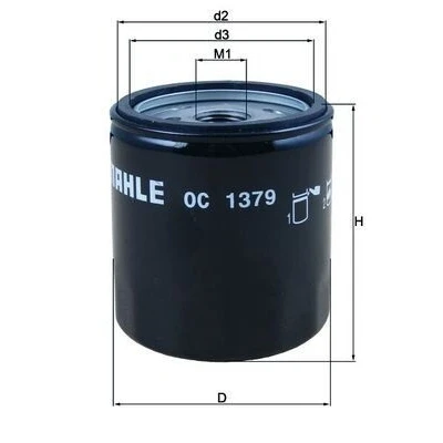 Imagem de MAHLE ORIGINAL OC 1379 Filtro de óleo com uma válvula retenção aparafusado