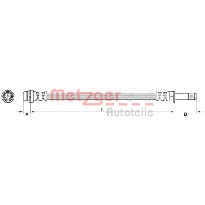 Imagem de METZGER 4110798 Mangueira de Travão 174 SKODA: Rapid Hatchback