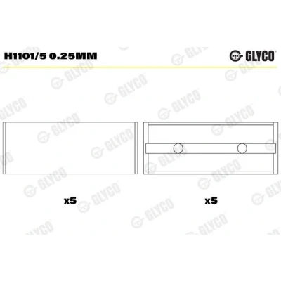 Imagem de GLYCO H1101/5 0.25mm Chumaceira da cambota RENAULT: MEGANE 1, LAGUNA 2, 1 Grandtour