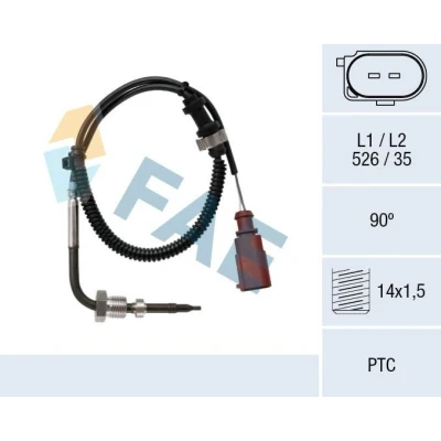 Imagem de FAE 68021 Sensor antes do filtro de partículas SEAT: Ibiza 4 Sportcoupe, ST, VOLKSWAGEN: Polo V Hatchback