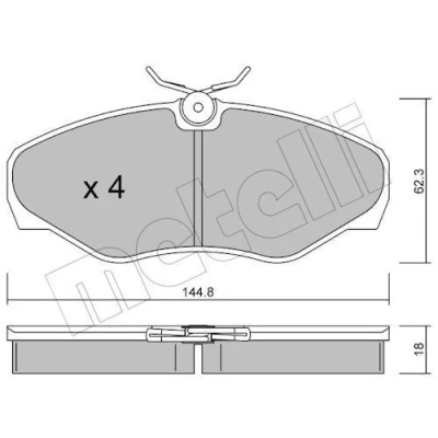 Imagem de METELLI 22 0338 2 Jogo de pastilhas para travão disco excl. contacto aviso desgaste RENAULT: TRAFIC Kasten, ESPACE 3, Bus