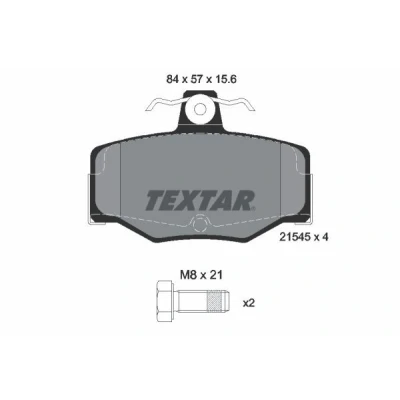 Imagem de TEXTAR 2154501 Jogo de pastilhas para travão disco não preparado indicador aviso desgaste com parafusos pinça